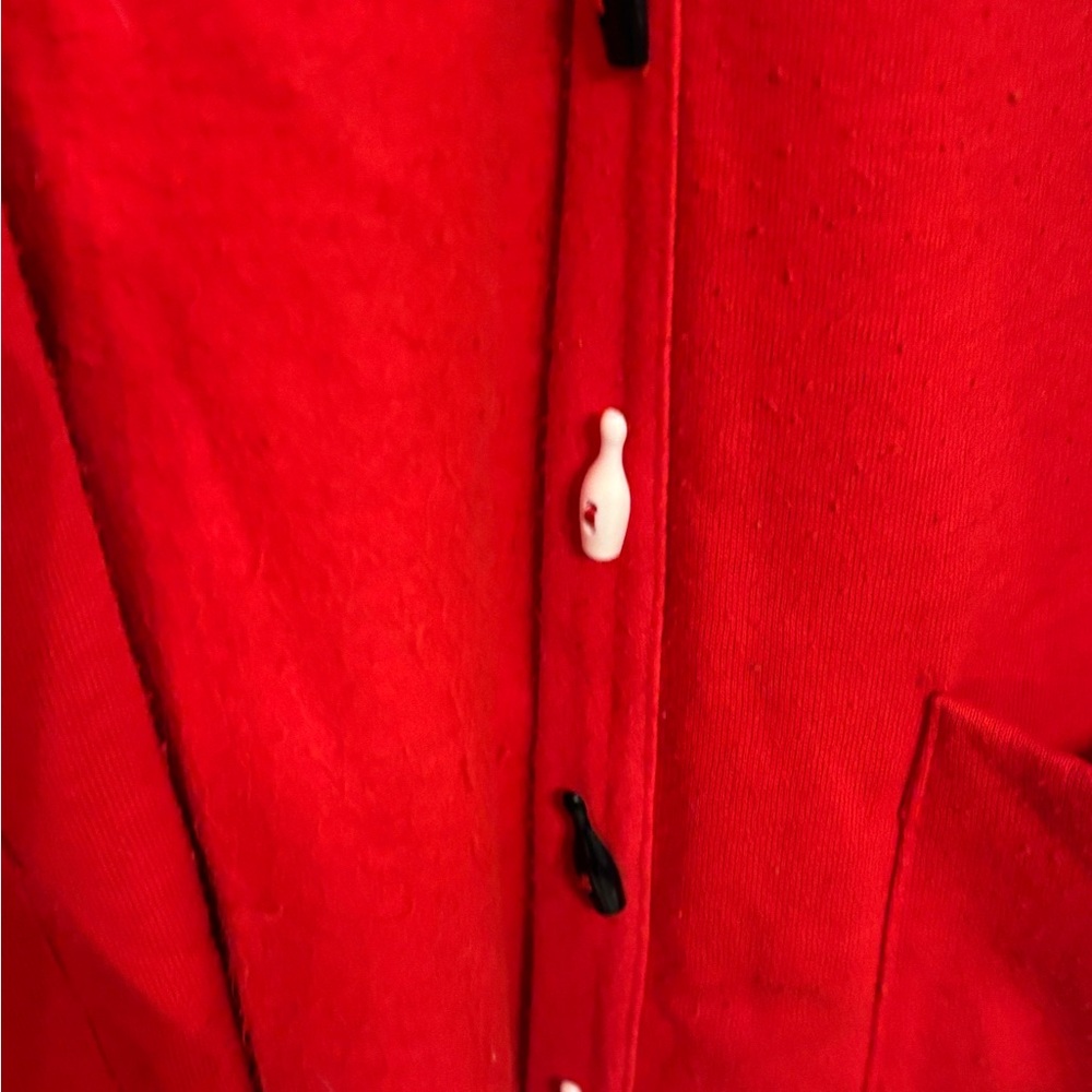 Blair Red Cardigan with Bowling Design - Picture 2 of 8